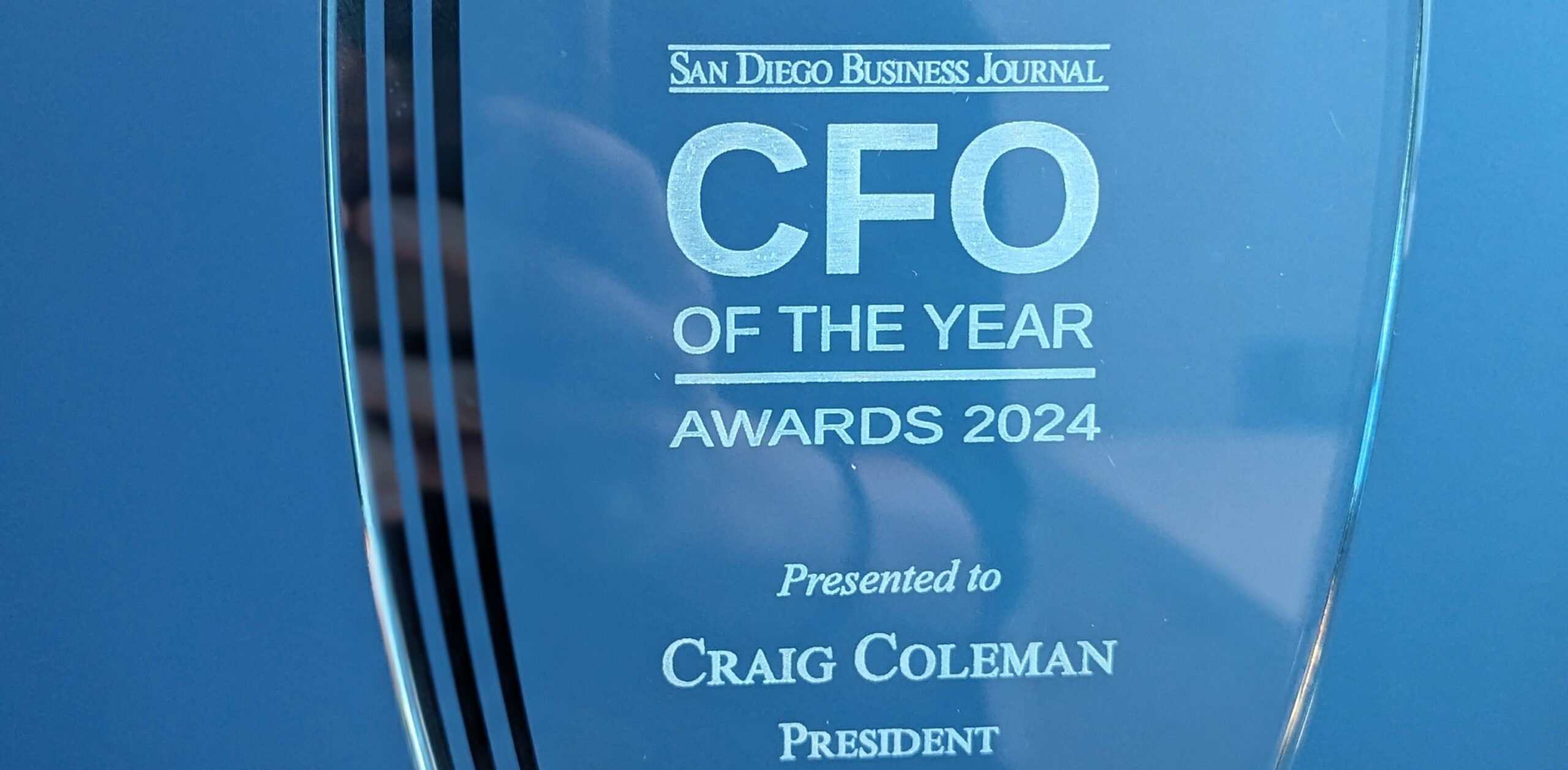 Craig Coleman Wins CFO of the Year